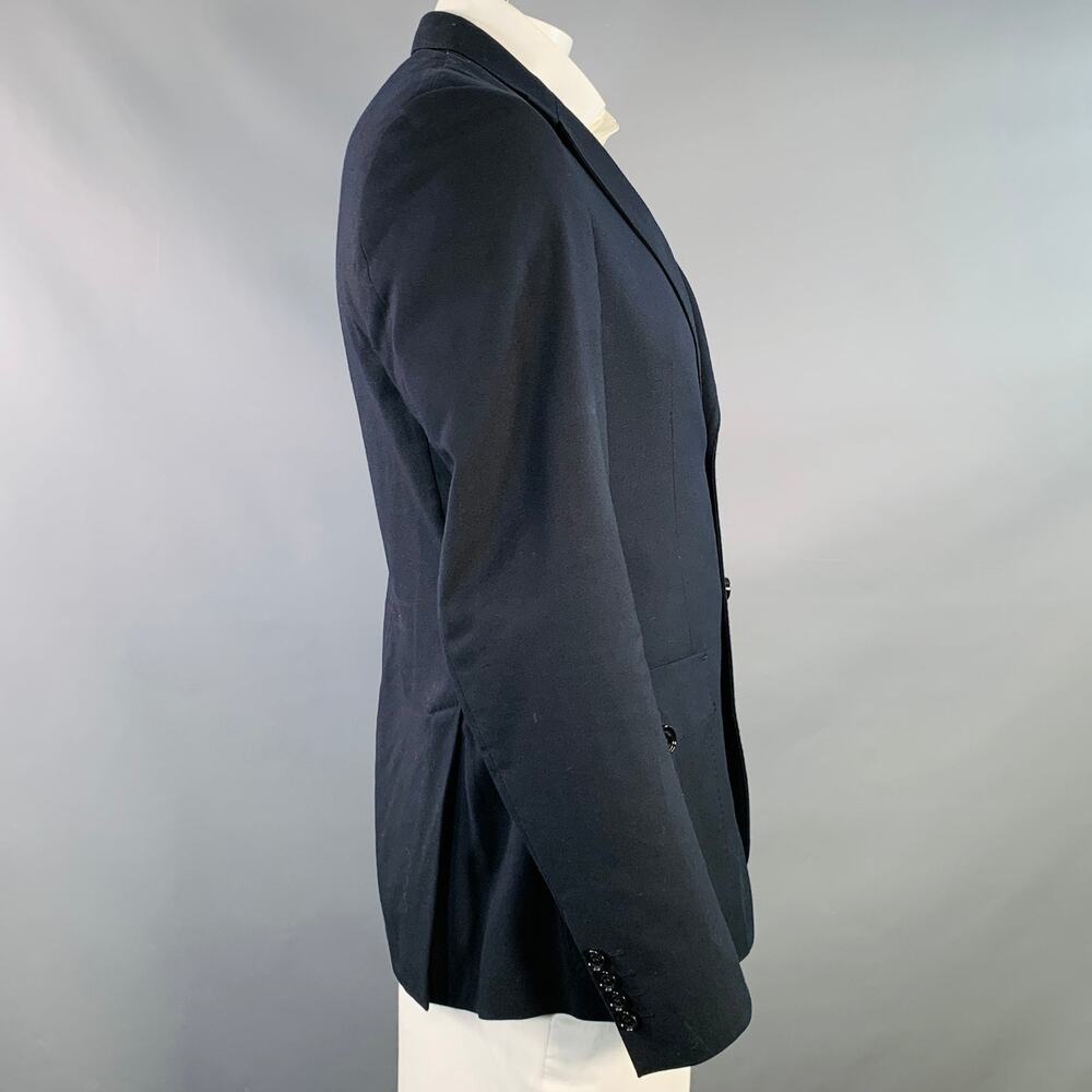 BURBERRY LONDON Size 42 Navy Cotton Blend Notch Lapel Sport Coat - Picture 3 of 13
